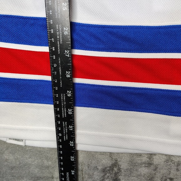 New York Rangers Adidas Jersey Size 54 White Away Spellout Authentic Primegreen - Picture 7 of 12